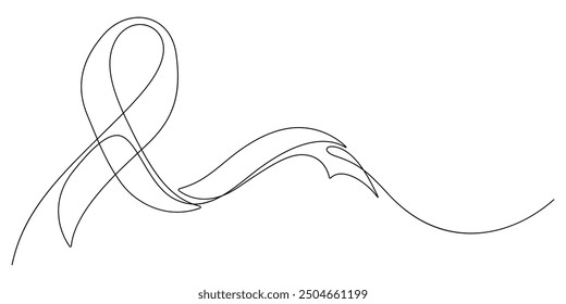 breast cancer awareness sign one line drawing continuous minimalism