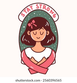 Breast cancer awareness stay strong illustration