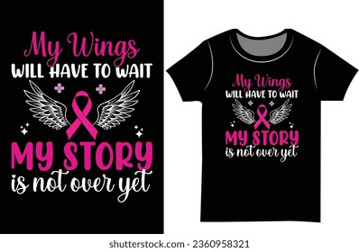 Breast Cancer Awareness SVG T-shirt design. Pink ribbon vector design.