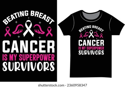 Breast Cancer Awareness SVG T-shirt design. Pink ribbon vector design.