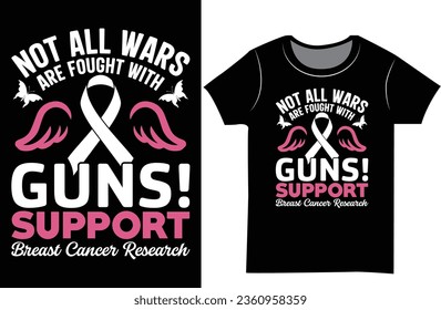 Breast Cancer Awareness SVG T-shirt design. Pink ribbon vector design.