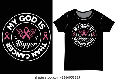 Breast Cancer Awareness SVG T-shirt design. Pink ribbon vector design.