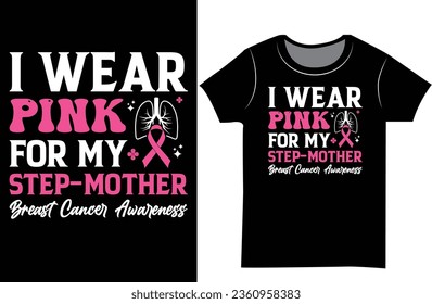 Breast Cancer Awareness SVG T-shirt design. Pink ribbon vector design.