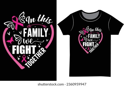 Breast Cancer Awareness SVG T-shirt design. Pink ribbon vector design. svg