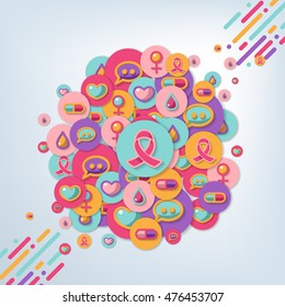 breast cancer awareness symbol concept background,vector illustration