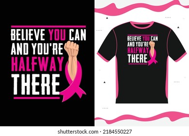 Breast Cancer Awareness T-shirt design Fighting girl 