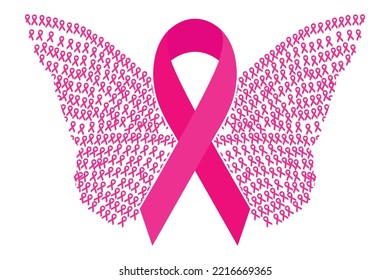 Diseño de camisetas para la sensibilización sobre el cáncer de mama, diseño de camisetas para el cáncer de mama, diseño de camisetas, vector para el cáncer de mama, diseño de cáncer de mama con mariposa,