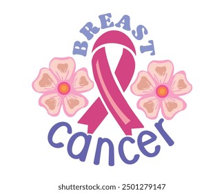 Breast Cancer Awareness T-Shirt Design, Breast Cancer T shirt Design, T shirt Designs, Breast Cancer Vector, Retro I wear pink for my mom breast cancer