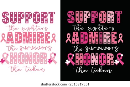 Breast Cancer Awareness typograph design for t-shirt, cards, frame artwork, bags, mugs, stickers, banner, poster and other uses. Fully editable vector graphic and print ready file.