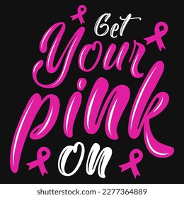 Breast cancer awareness typographic tshirt design 