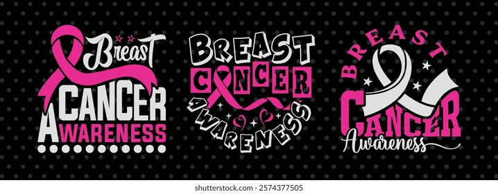 Breast Cancer Awareness Typography Printable Vector Illustration 
