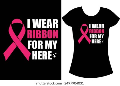 Breast cancer awareness Typography t shirt.