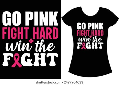 Breast cancer awareness Typography t shirt.