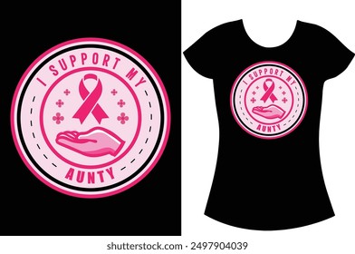 Breast cancer awareness Typography t shirt.