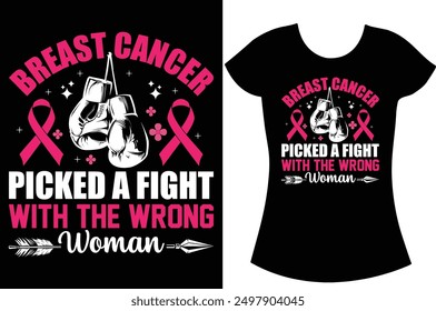 Breast cancer awareness Typography t shirt.