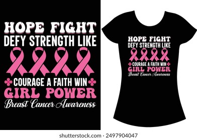 Breast cancer awareness Typography t shirt.