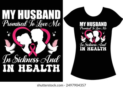 Breast cancer awareness Typography t shirt.