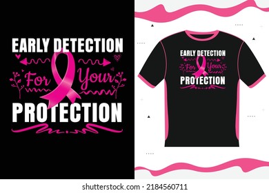 breast cancer awareness typography T-shirt design lettering 