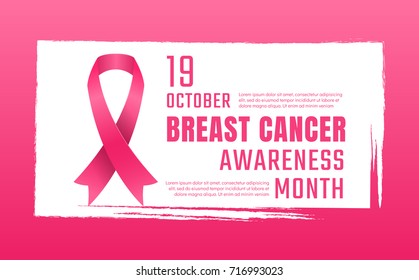 Breast Cancer Awareness Vector Background For Banner, 
Poster, Flyer