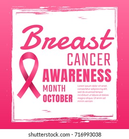 Breast Cancer Awareness Vector Background For Banner, 
Poster, Flyer