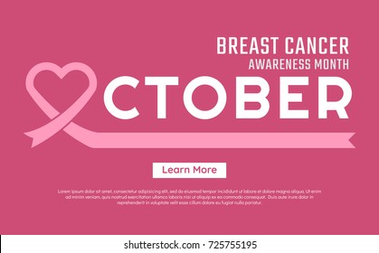 Breast Cancer Awareness Vector Background For Banner, Poster, Flyer