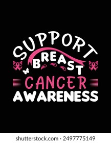 Breast Cancer Awareness Vector T Shirt Design Pink Ribbon Vector Design