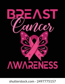 Breast Cancer Awareness Vector T Shirt Design Pink Ribbon Vector Design