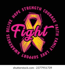 Breast Cancer Awareness We Fight Together T-Shirt Design