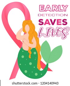 Breast Cancer Awareness web banner illustration for support and health care. 