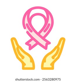 breast cancer awareness woman disease color icon vector. breast cancer awareness woman disease sign. isolated symbol illustration