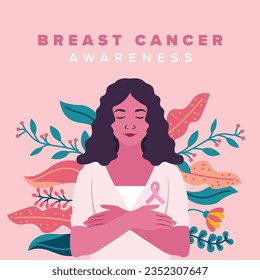 Breast Cancer Awareness Women Illustration