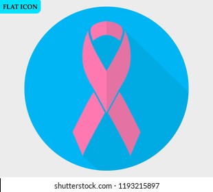 breast cancer awareness.Pink ribbon flat desing 