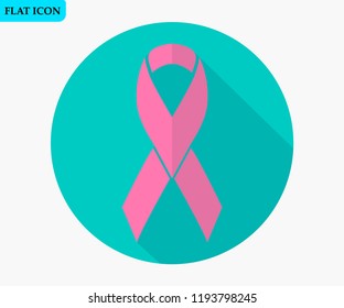 breast cancer awareness.Pink ribbon flat design