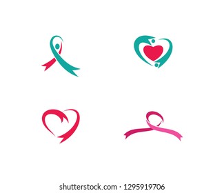 Breast cancer awareness,ribbon logo vector template