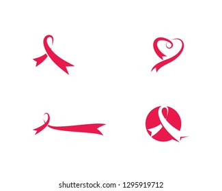 Breast Cancer Awareness,ribbon Logo Vector Template