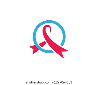 Breast cancer awareness,ribbon logo vector template