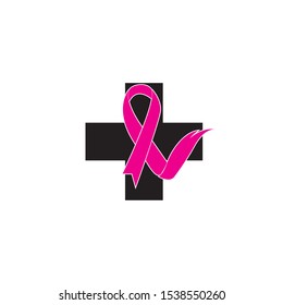 breast cancer awareness,ribbon logo vector template-vector