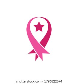 Breast cancer awareness,ribbon logo vector template