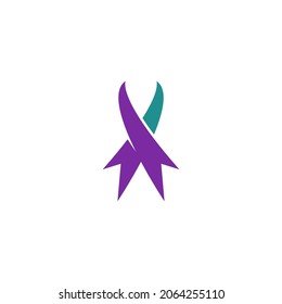 Breast cancer awareness,ribbon logo vector template 