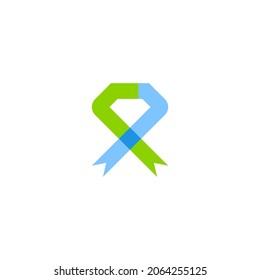Breast cancer awareness,ribbon logo vector template 