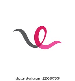 Breast cancer awareness,ribbon logo vector template