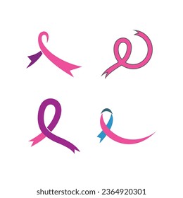 Breast cancer awareness,ribbon logo vector template