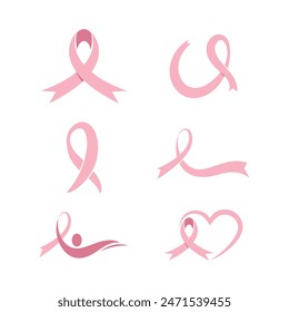 Breast cancer awareness,ribbon logo vector template