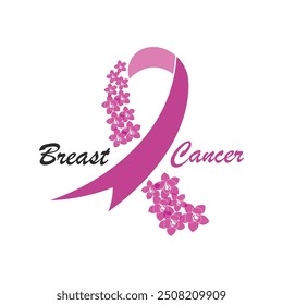 Breast cancer awareness,ribbon logo vector template