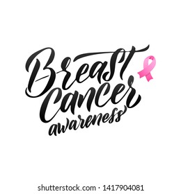 Breast Cancer Awereness. Pink Ribbon Breast Cancer Awareness Vector Illustration