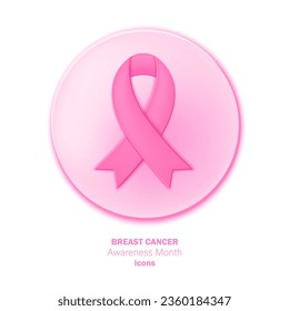 Breast cancer awreness month icon. Pink ribbon.