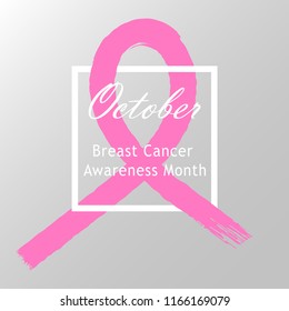 Breast Cancer Background With Pink Ribbon. Beast Cancer Awareness Month Banner. Vector EPS 10.