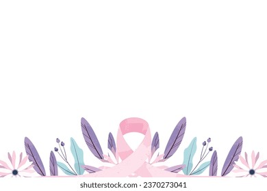 Breast Cancer Background with Pink Ribbon Illustration