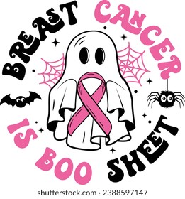 Breast Cancer Is Boo Sheet, Breast Cancer Awareness, Pink Ribbon, Halloween Breast Cancer, Breast Cancer Halloween Ghost