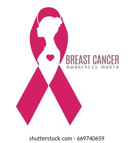 Breast cancer campaign graphic design, Vector illustration